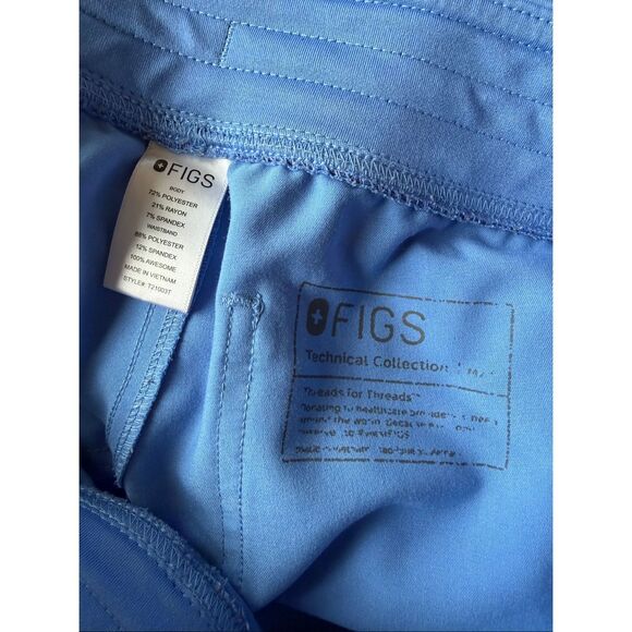 Figs Livingston Basic Pants Scrubs, Women’s M/T, Capri Blue - Picture 9 of 9